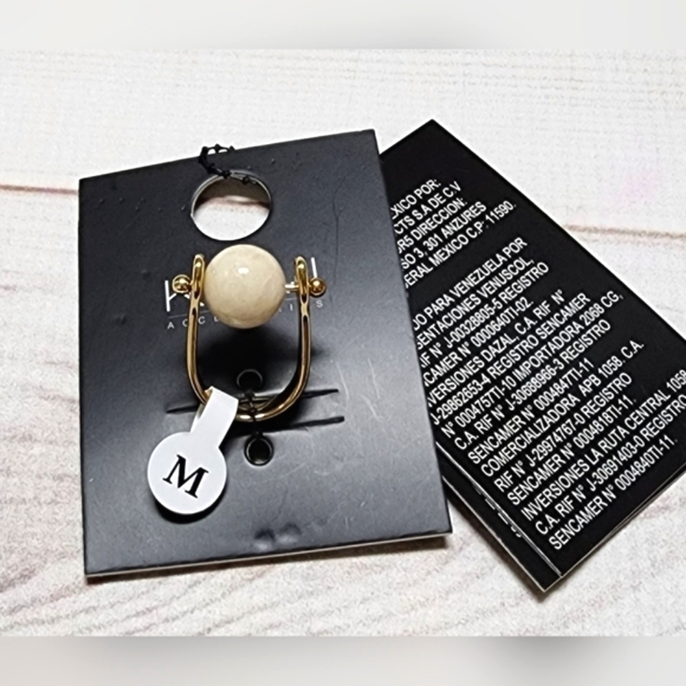 KOAJ Accessories Cream Marble Ball Ring Medium - New In Package
